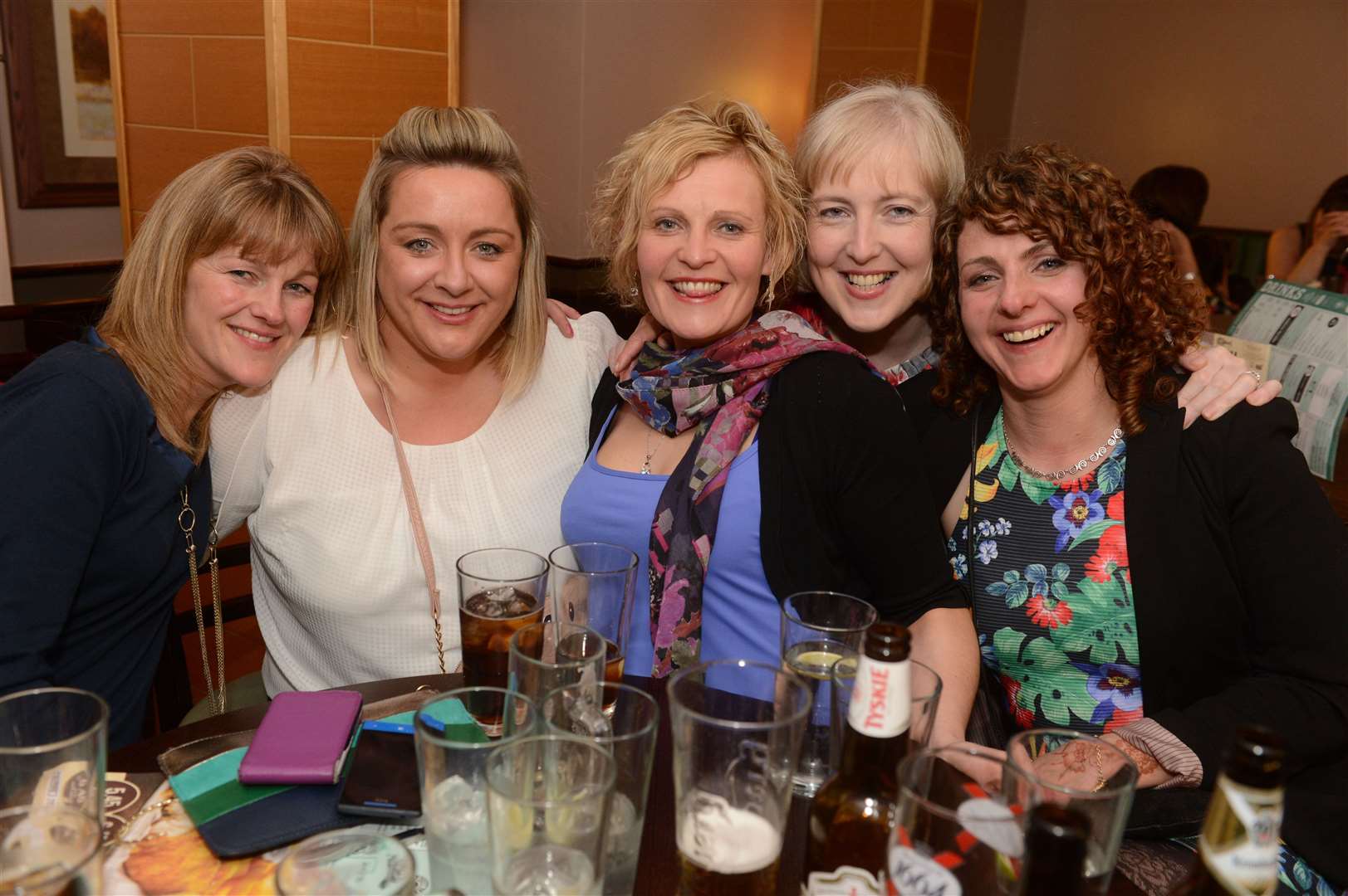 City Seen 2014-05-03..Inverness ladies Susan Morrison, Lynn MacArthur, Heather Maclennan, Fiona McQuarrie and Jill MacWilliam, having a fsmily night out in Wetherspoons..Pictures: Andrew Smith.Image No: 025548.