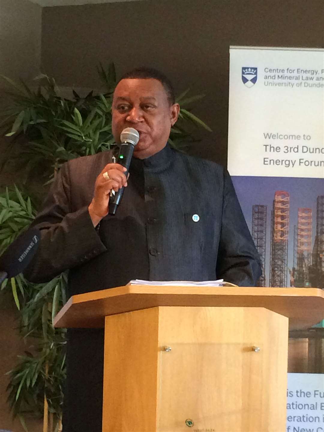 Mohammed Barkindo, the secretary general of the Organization of Petroleum Exporting Countries (OPEC) speaking at the Dundee Energy Forum.