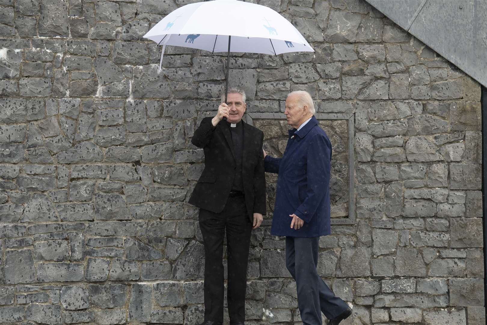 US President Joe Biden visiting Knock Shrine and Basilica in Mayo with Fr. Richard Gibbons, on the last day of his visit to the island of Ireland (PA)