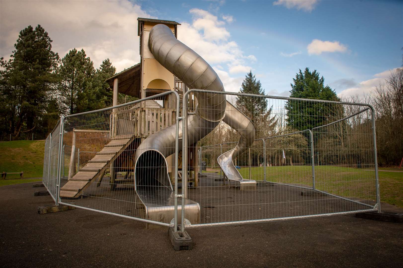 Highland Council has closed the huge slide system at Whin Park..
