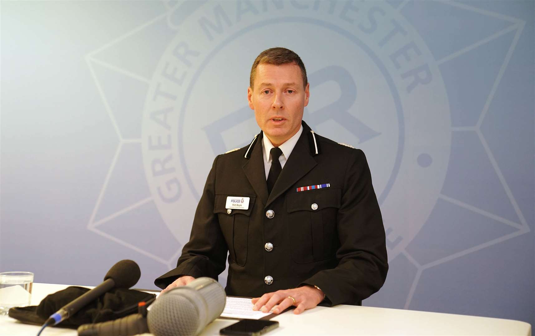 Assistant Chief Constable Matt Boyle speaking to the media (Peter Byrne/PA)