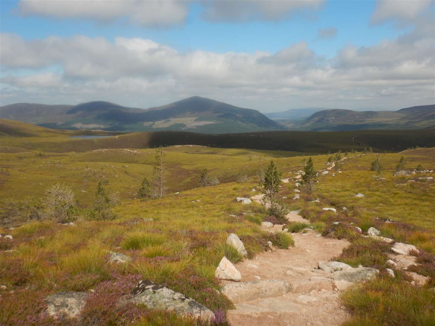 Looking ahead to Meall a' Bhuachaille and the Ryvoan pass as you exit from the Chalamain Gap.