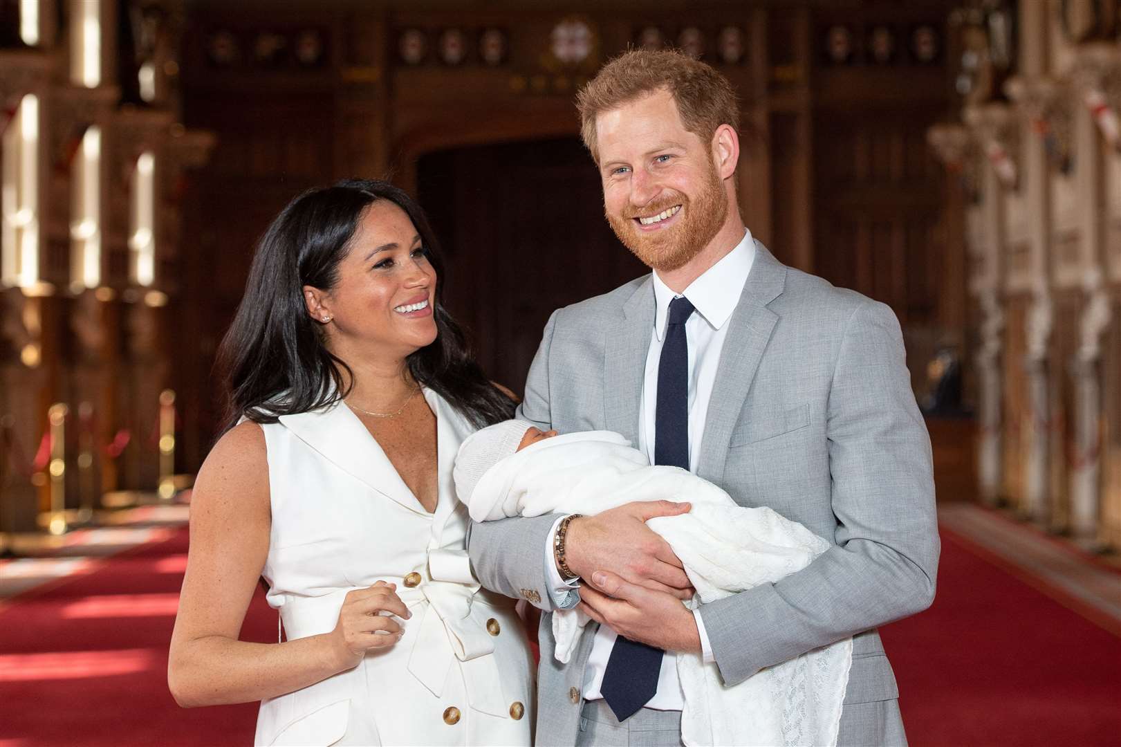 The Duke and Duchess of Sussex with baby Archie (PA)