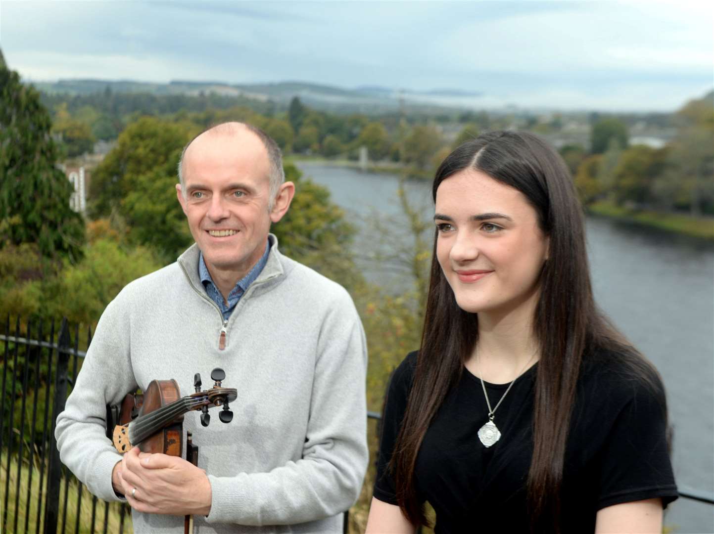 The Royal National Mod 2021 opens in Inverness: Duncan Chisholm, fiddle player and Anna Macleod, gaelic singer. Picture: James Mackenzie.