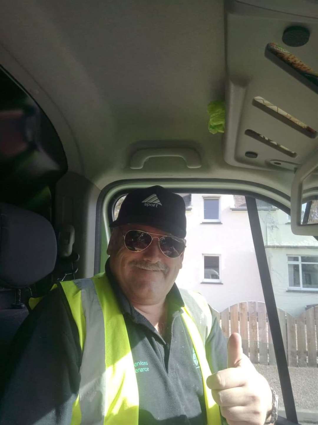 Billy Corbett, who has just retired after 41 years working as a painter and decorator with Highland Council, in one of the work vans.