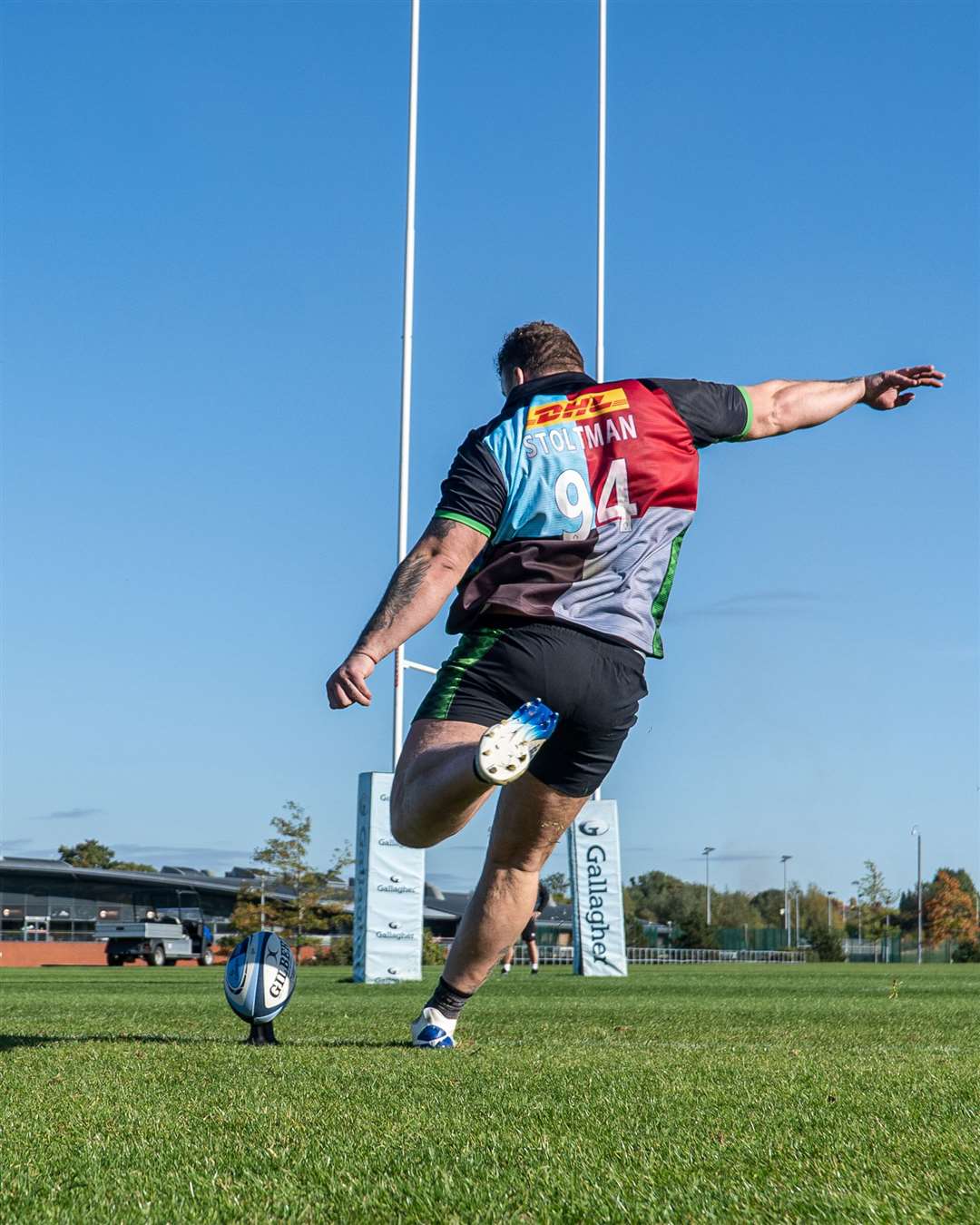 Tom's shown his prowess as a goalkeeper – but how about a rugby kicker?