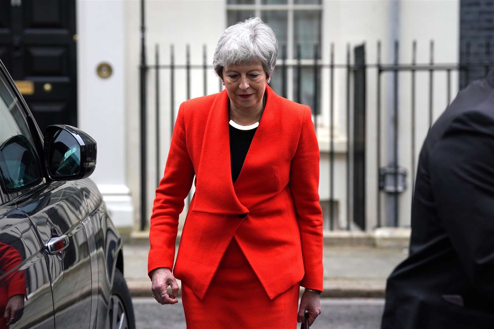 Theresa May followed Boris Johnson and David Cameron to become the latest Conservative former prime minister to warn against axing HS2’s northern leg (Kirsty O’Connor/PA)