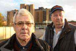 Inverness Bravehearts members, chairman Kenny MacKenzie (left) and Frank Strachan outside Raigmore Hospital.