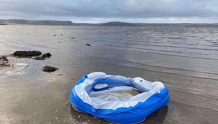 The object was later identified as a storm-blown inflatable. Picture: RNLI Kessock