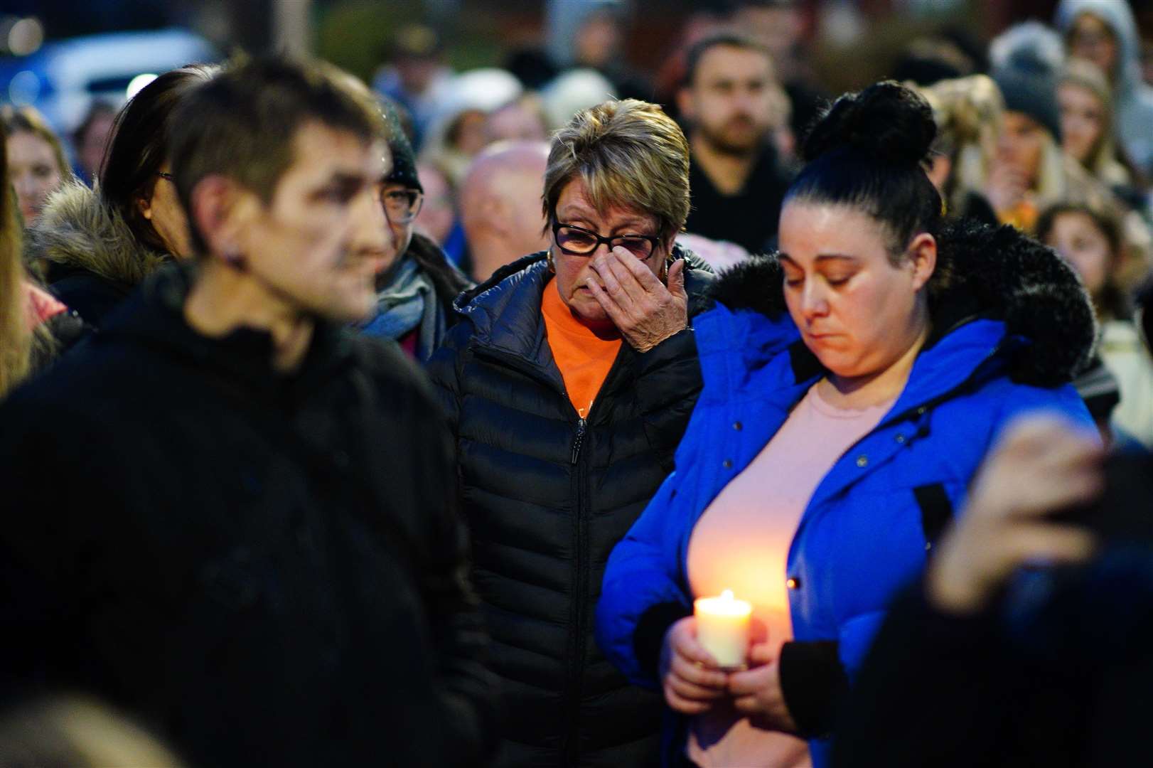 People were visibly upset at the vigil in south Bristol (Ben Birchall/PA)