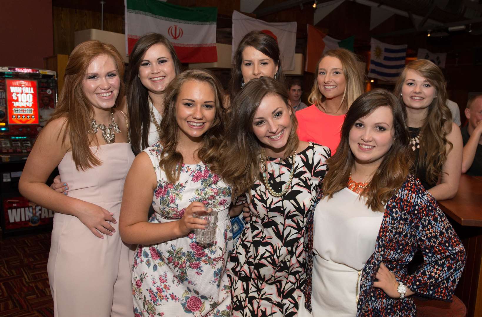 Birthday celebrations in Auctioneers for Rebecca McRae (front far right) who turned 20. Picture: Callum Mackay.