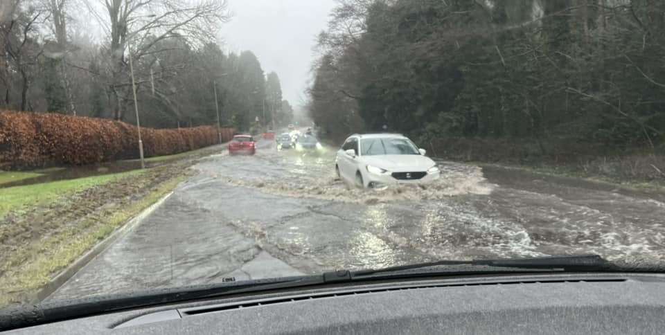 Motorists were trying to tackle a submerged Culloden Road. Photo: Eric Coull