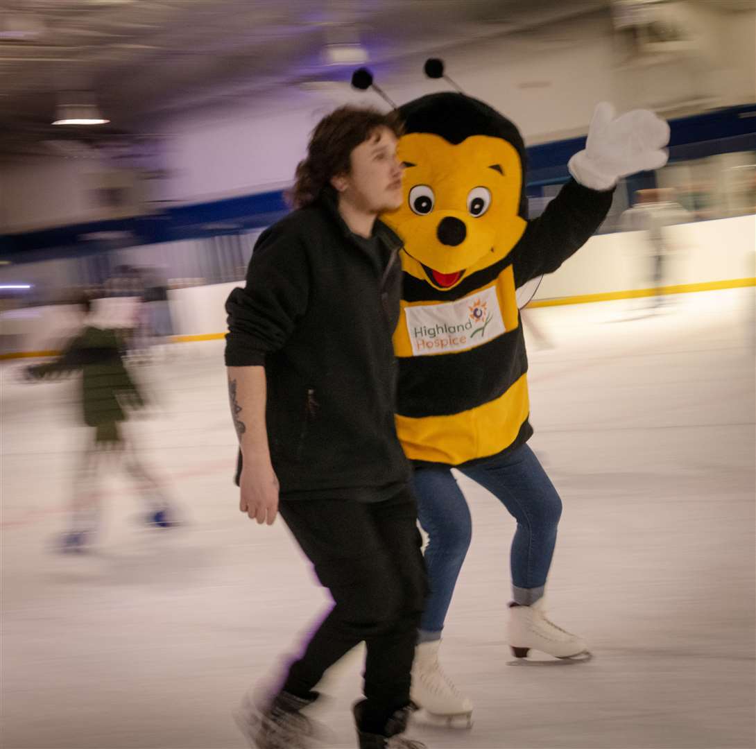 Bobby the Bee on ice. Picture: Callum Mackay..
