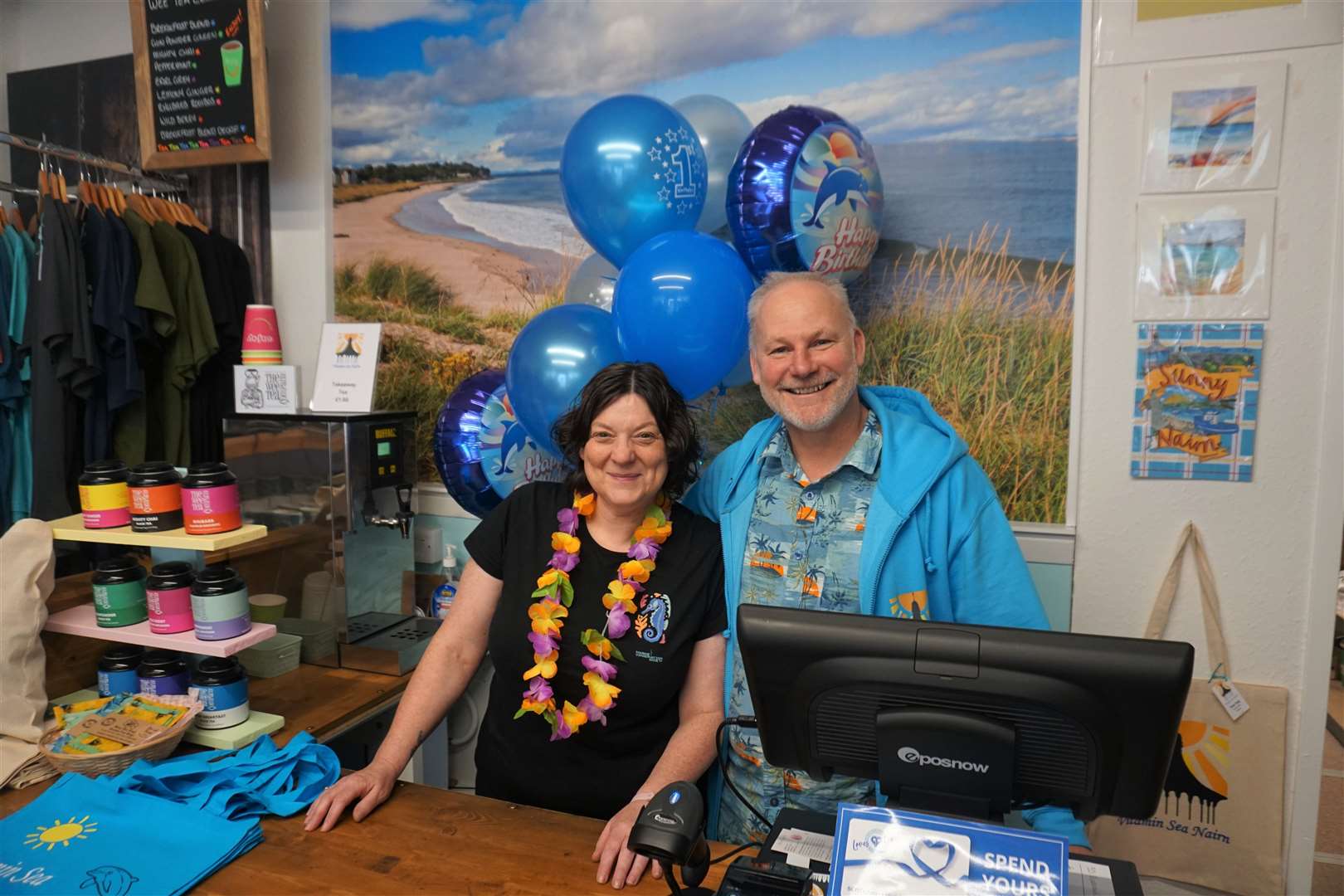 Vitamin Sea's owners Karen and Phill Stuart celebrating the shop's first anniversary. Pictures: Federica Stefani.