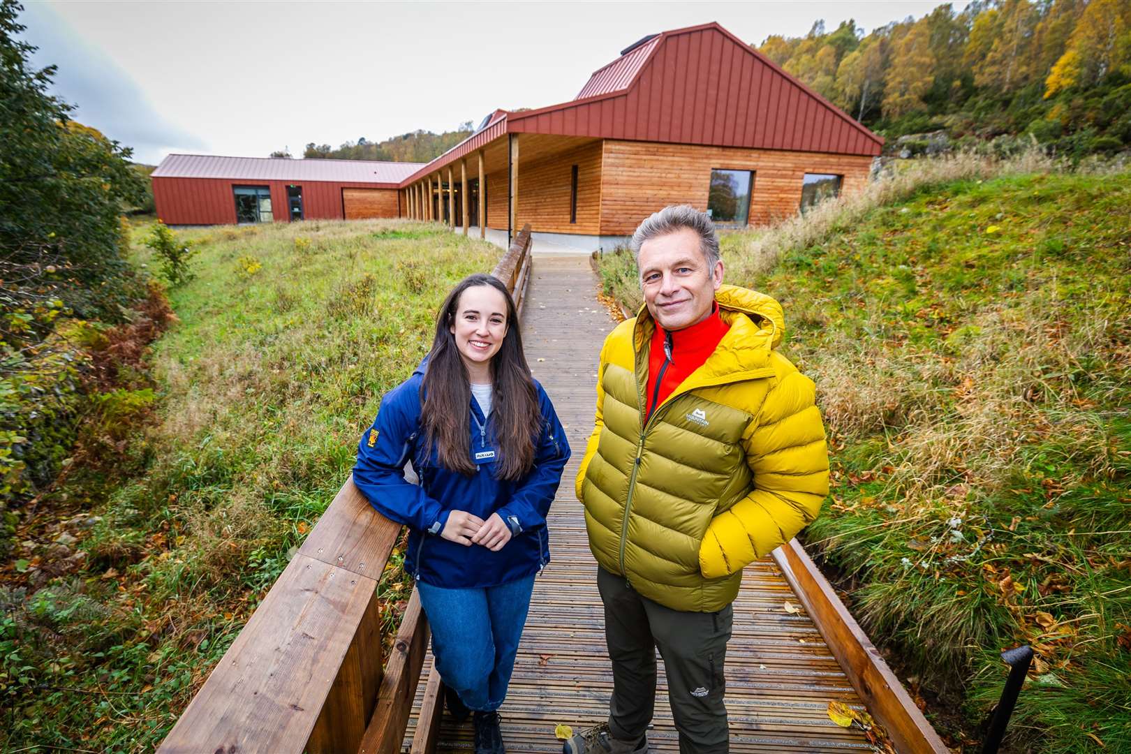 Chris Packham and Megan McCubbin outside the Dundreggan Rewilding Centre. Picture: Paul Campbell/Trees For Life