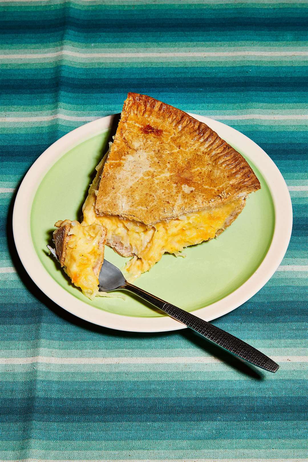 Cheese and onion pie by John Partridge from his cookbook There's No Taste Like Home. Picture: Louise Hagger/PA Photo