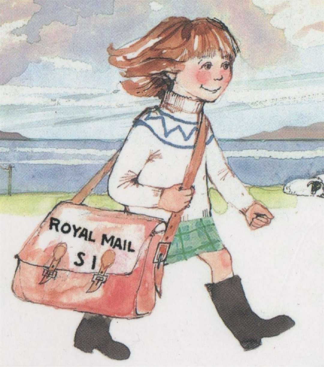 Katie Morag delivers the mail. Illustrations by Mairi Hedderwick are to be shown at Inverness Museum.