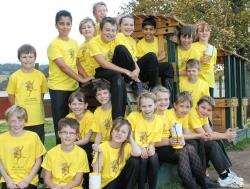 Cauldeen Primary School pupils prepare for their big run on Sunday.