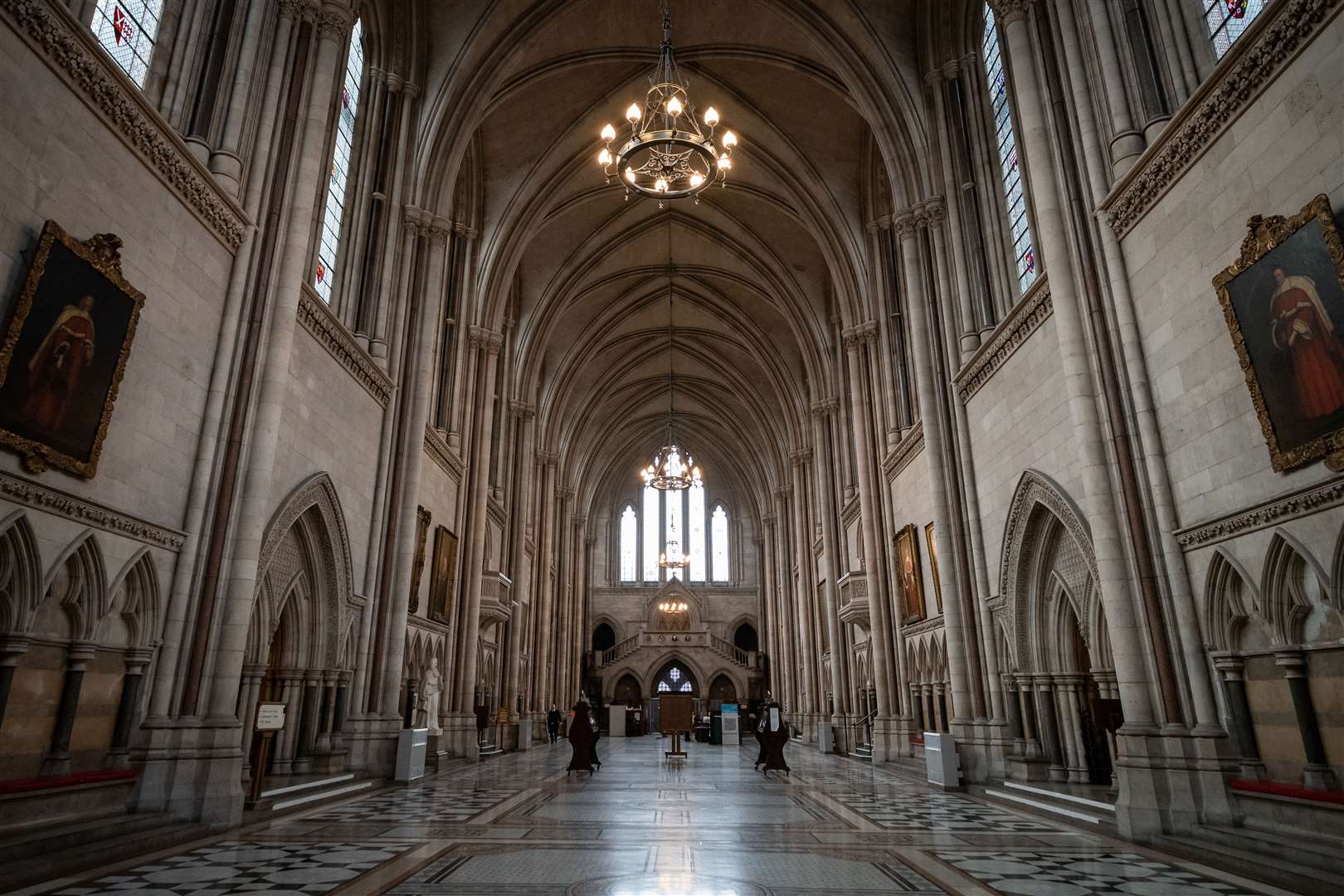 A view of the main hall at the Royal Courts of Justice in central London, where a judge is due to oversee a trial after Jeremy Corbyn was sued for libel (PA)