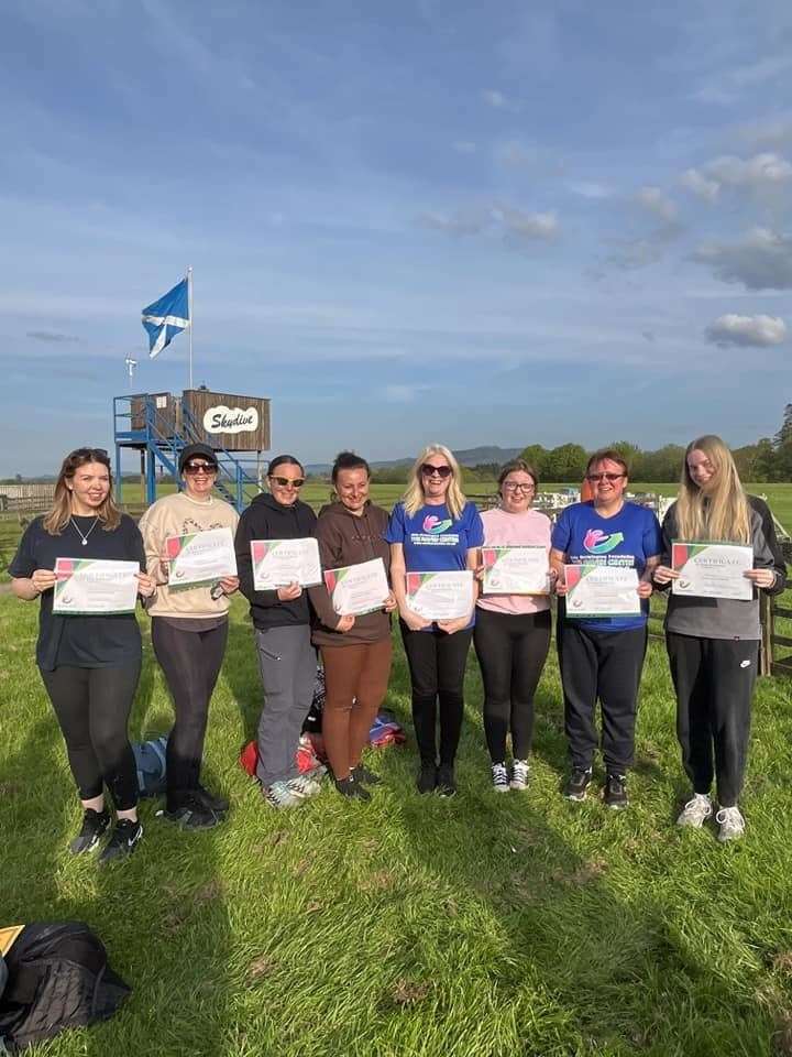 Members of the team who did a skydive for the Elsie Normington Foundation.