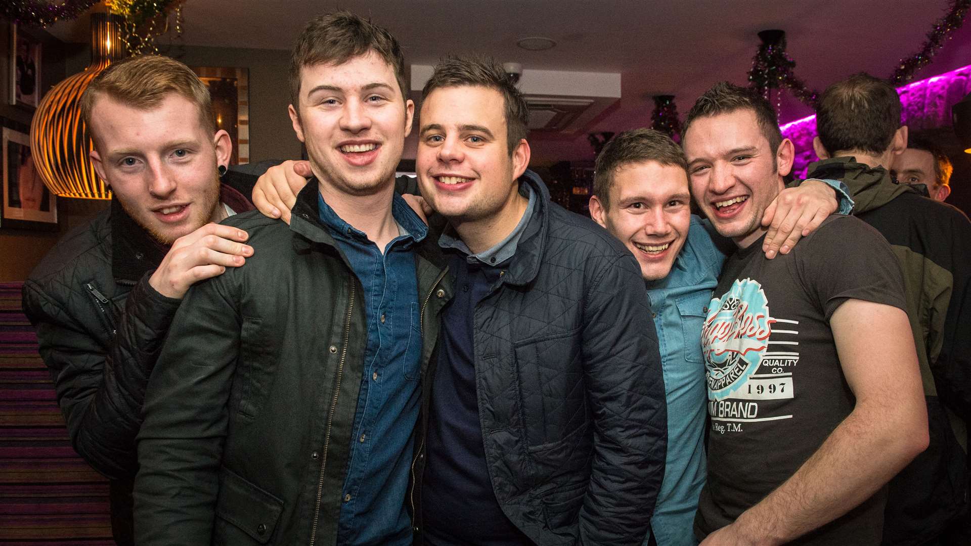 Graham Brown (second left) in The Den celebrating his 22nd birthday.