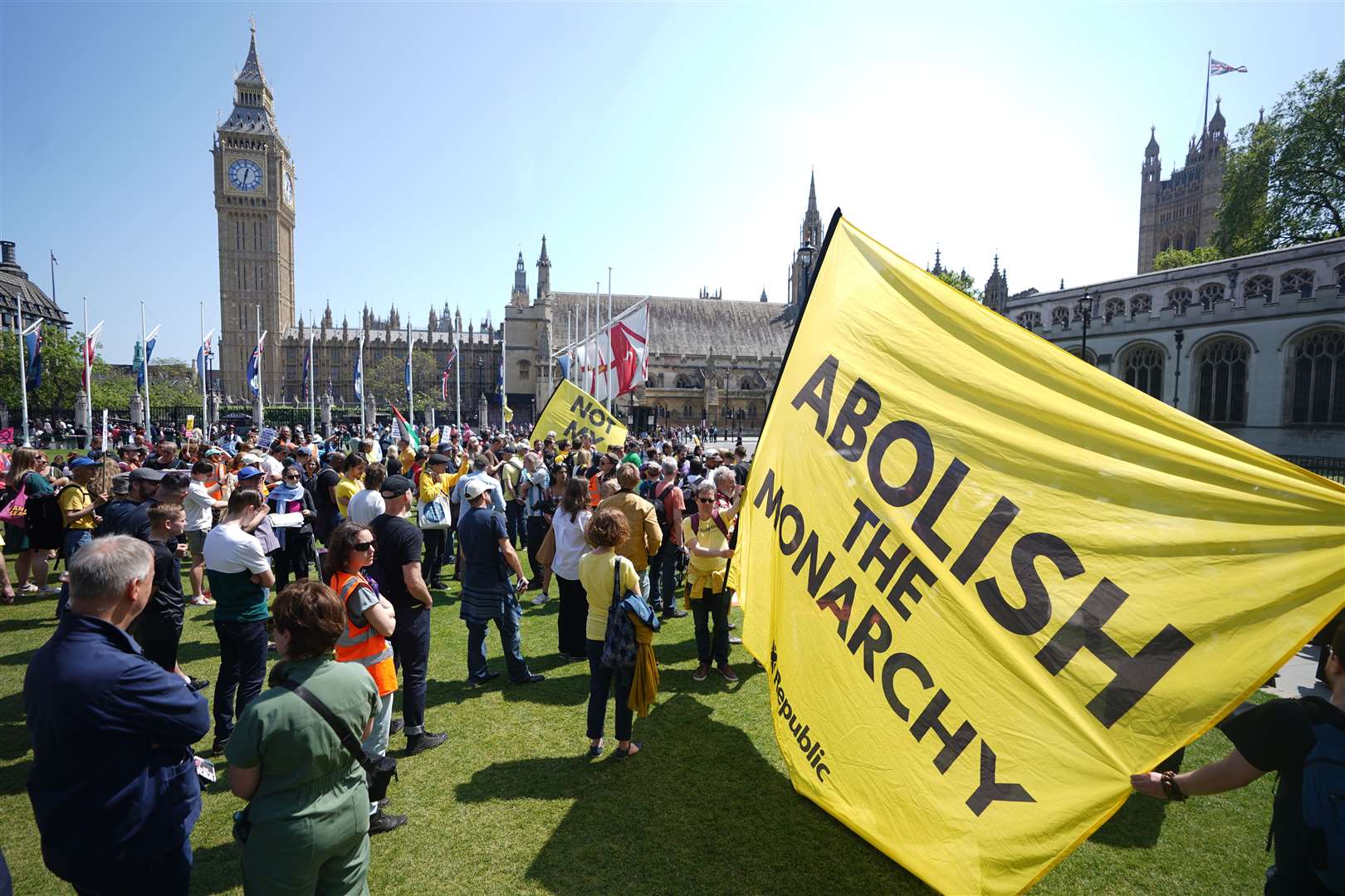 Protesters in Parliament Square (James Manning/PA)