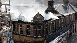 The two-storey building, one of the oldest in the city centre, was ravaged by the blaze.