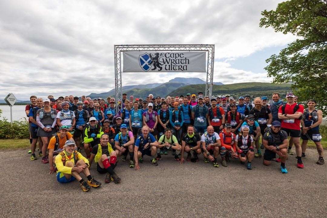 The 2021 Cape Wrath Ultra competitors before the start of day one - photo credit No Limits Photography
