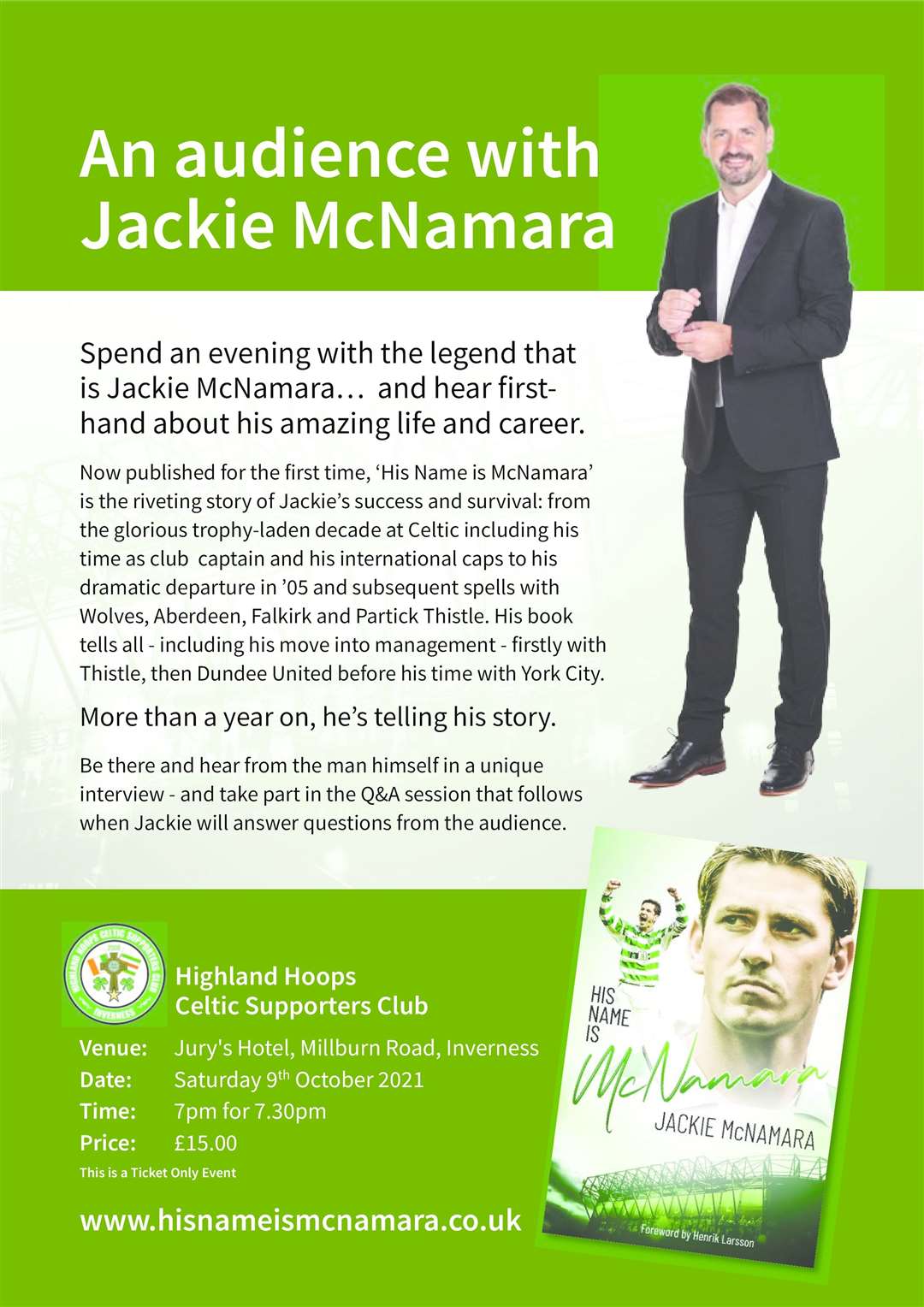 Jackie McNamara begins his book signing tour in Inverness