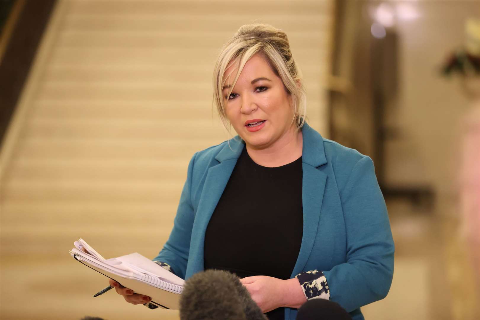 Deputy First Minster Michelle O’Neill has announced new Covid-19 restrictions on Northern Ireland (Liam McBurney/PA)