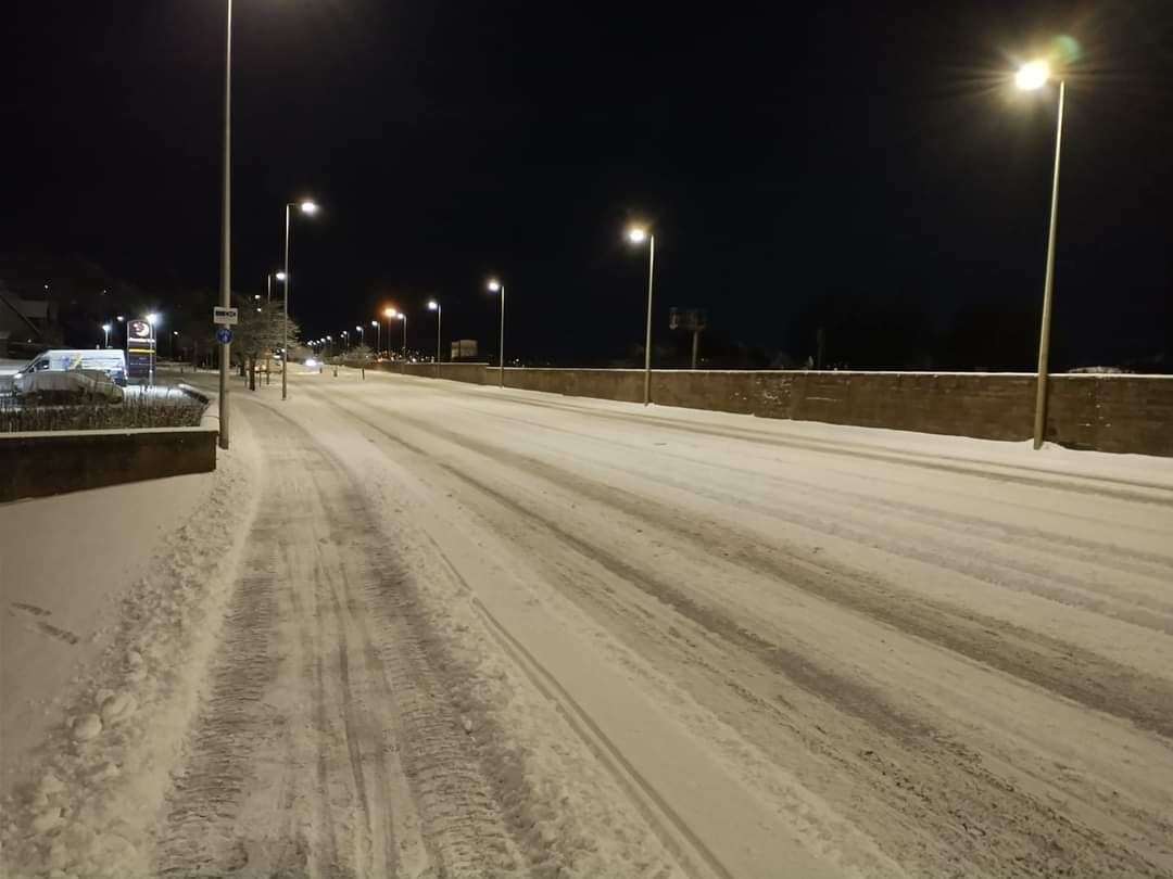 Millburn Road in the snow.
