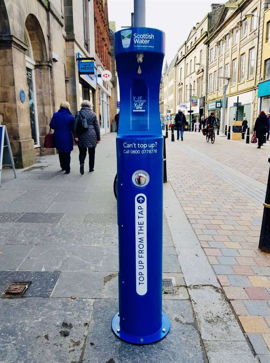 One of the Top Up Taps which is in Inverness High Street.
