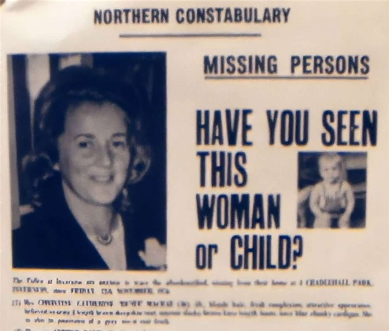 A police appeal during the initial investigation into the mother and son's disappearance.