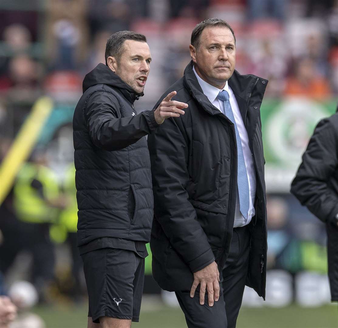Past Ross County manager Malky Mackay with assistant manager Don Cowie.