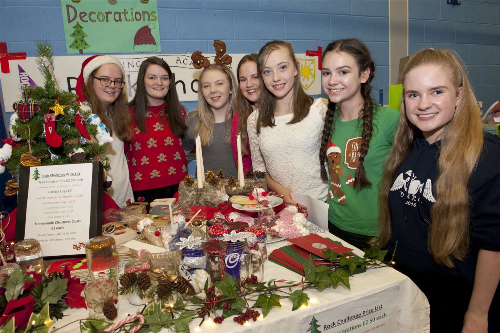 Dingwall Academy pupils get ready for the Christmas Fair. Picture: Ian Rhind