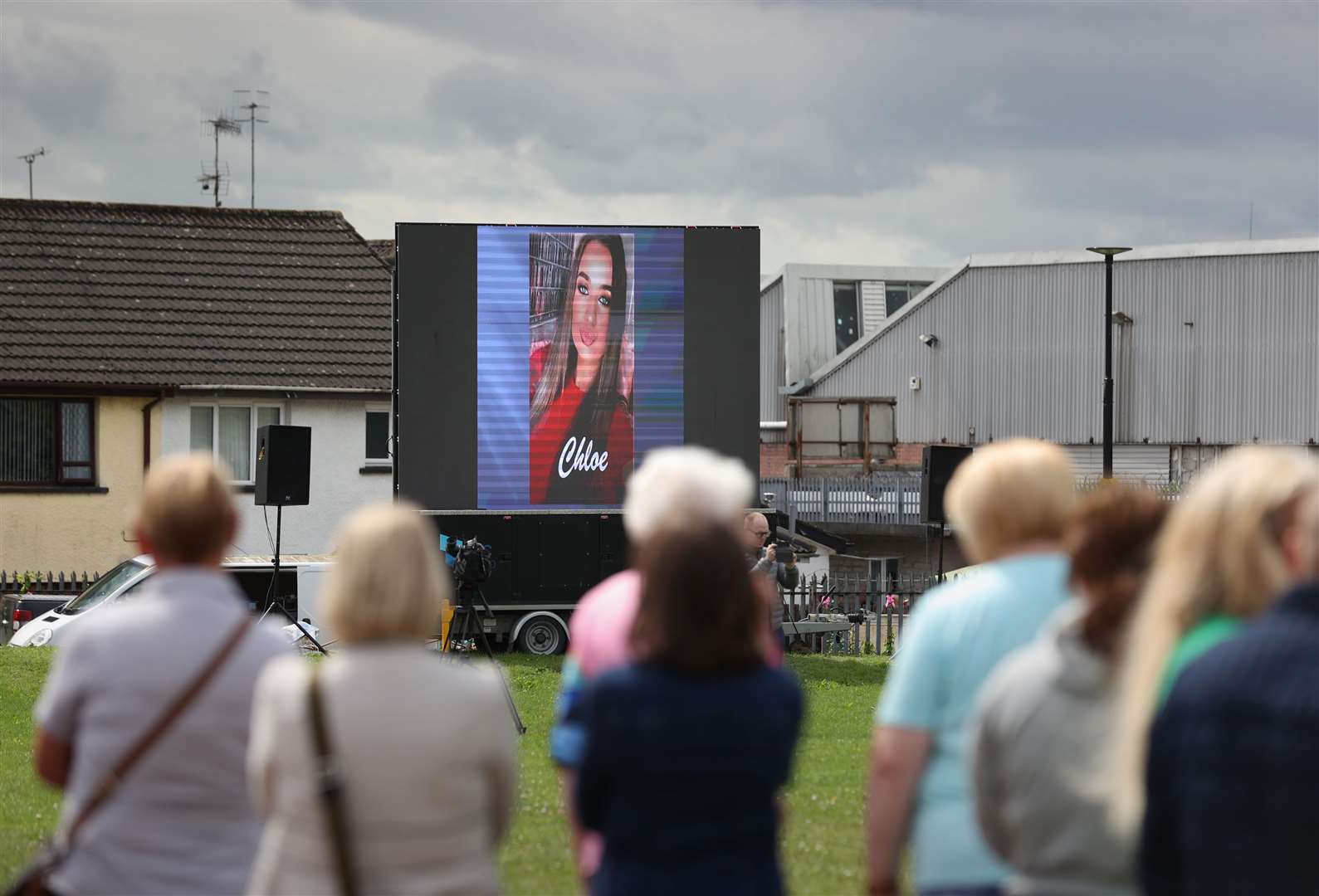 The service was relayed to the park on a big screen (Liam McBurney/PA)
