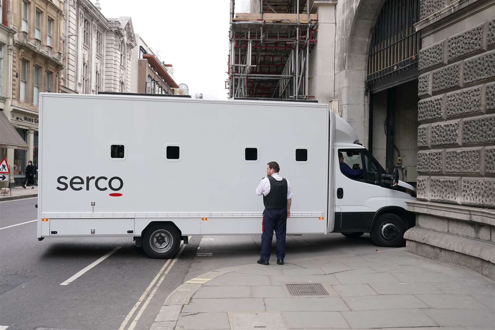 A Serco prison van arriving at the Old Bailey (Jonathan Brady/PA)