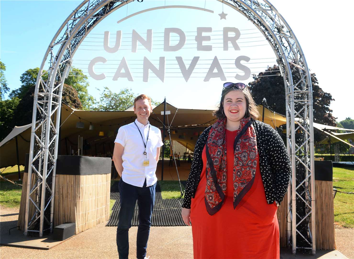 Under Canvas producer Seona McClintock with Eden Court chief executive James Mackenzie-Blackman. Picture: Gary Anthony