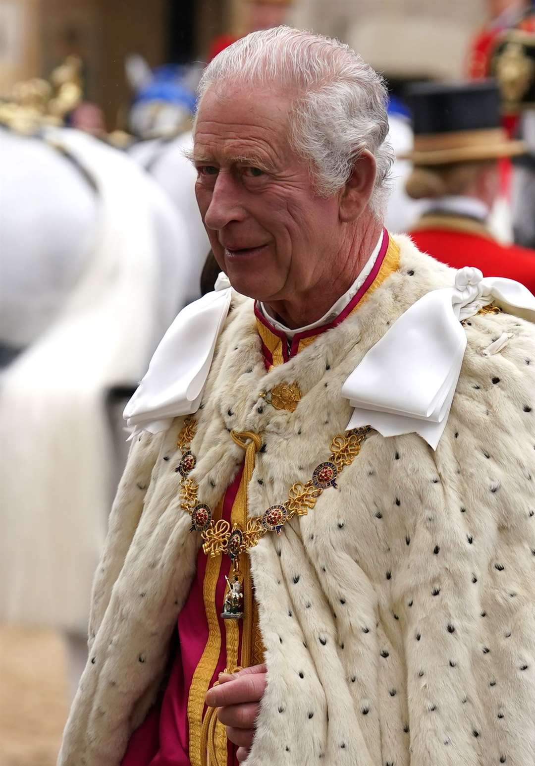 The King arriving at Westminster Abbey (Andrew Milligan/PA)