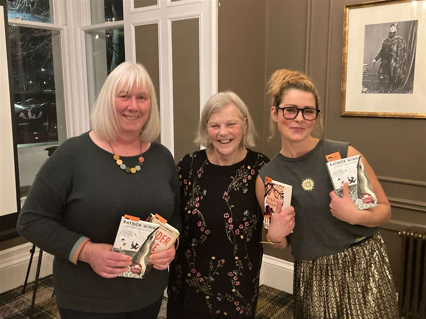 Lorna Dempster Penelope Hamilton and Ellie Forgan with some 'special books'.
