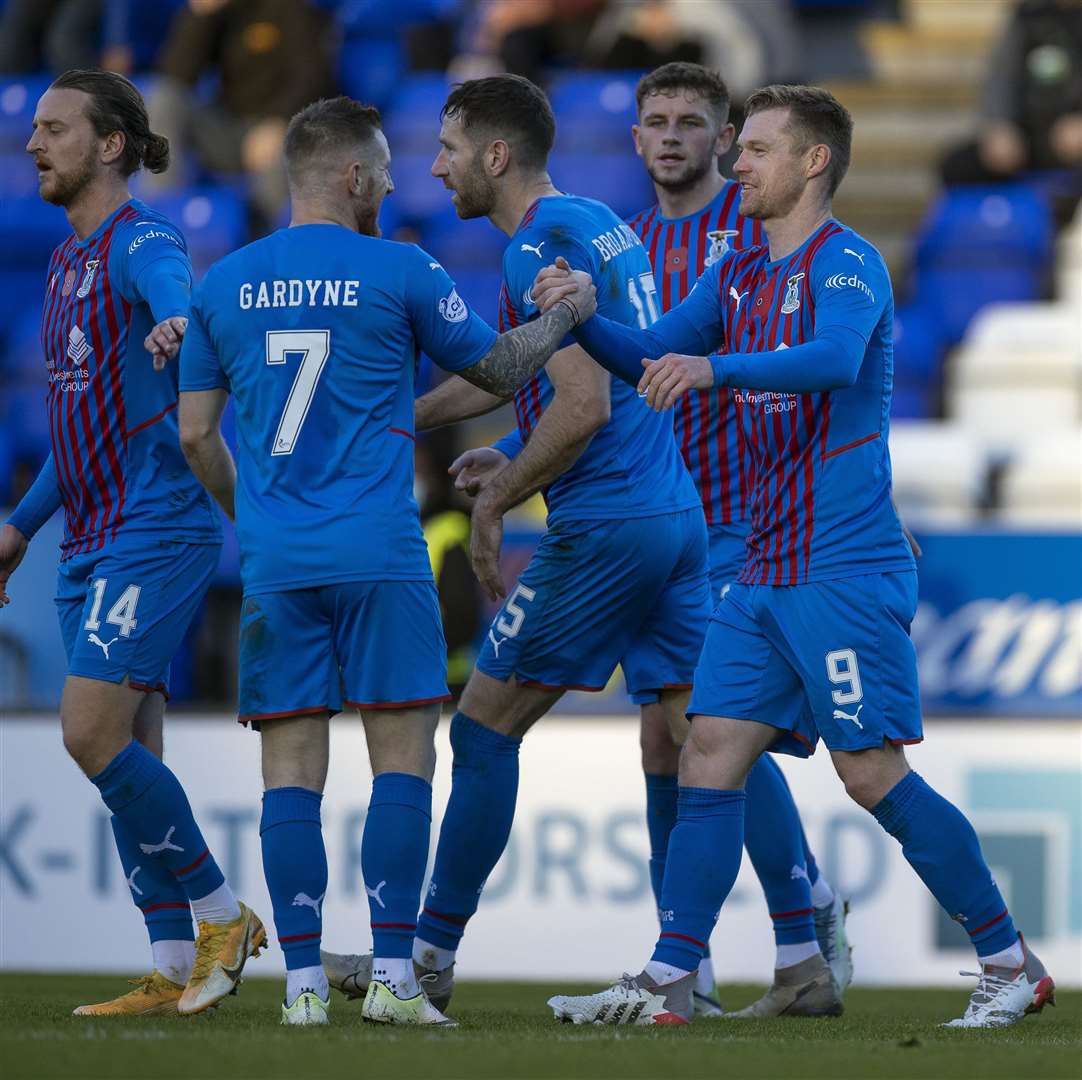 Billy Mckay's double made the difference for Caley Thistle as they ran out 2–1 winners at Queen of the South. Picture: Ken Macpherson