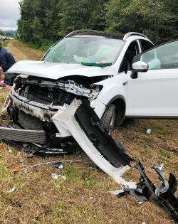 The couple's car was written off after the smash near Blair Atholl.