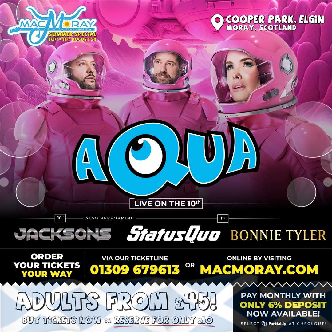 Danish dance-pop group Aqua are coming to MacMoray Summer Festival in August.
