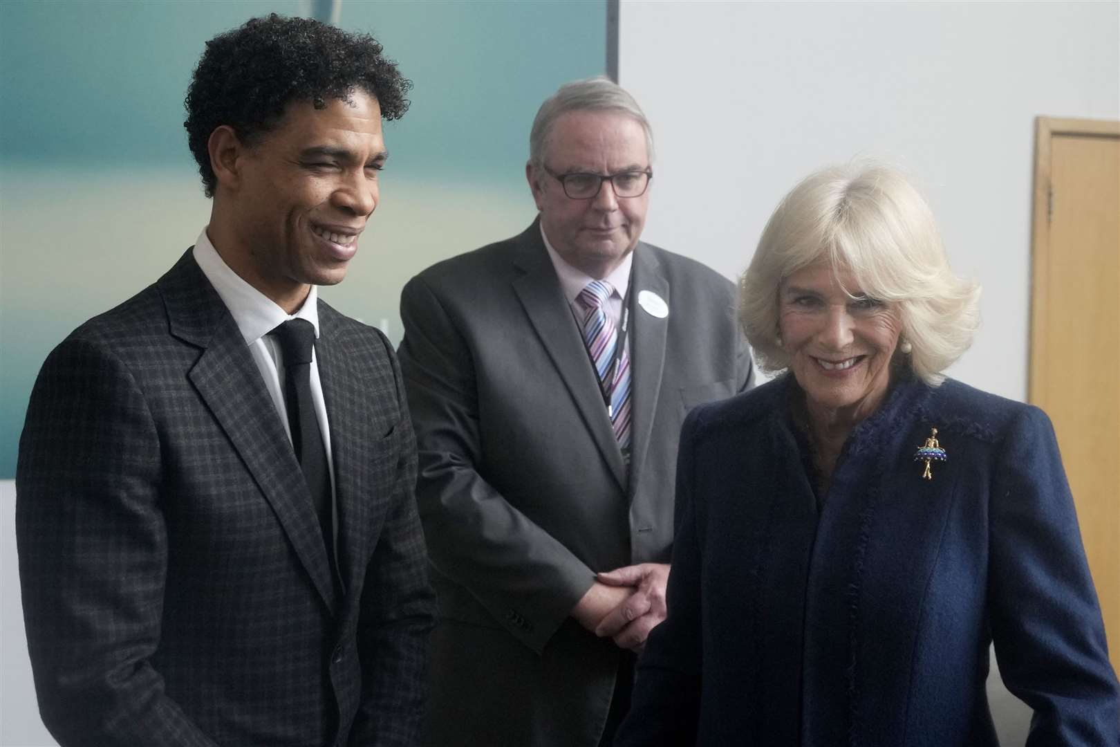 The Queen Consort with Carlos Acosta, left, artistic director of Birmingham Royal Ballet (Frank Augstein/PA)