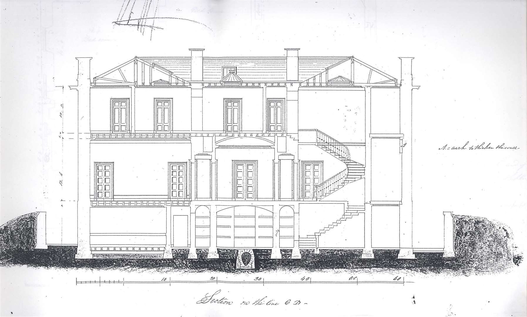 A copy of Archibald Simpson’s plans of Boath House, Auldearn.