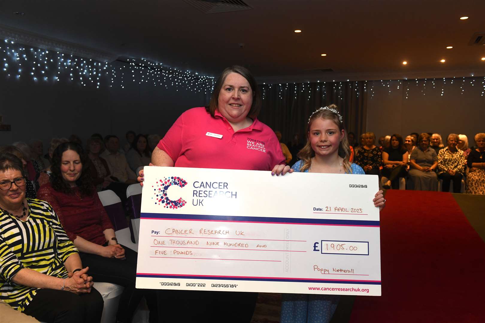 Fiona Gibson, relationship manager at Cancer Research UK and Poppy Weatherall, who ran 10k and raised £1905 for charity. Picture: Alexander Williamson.