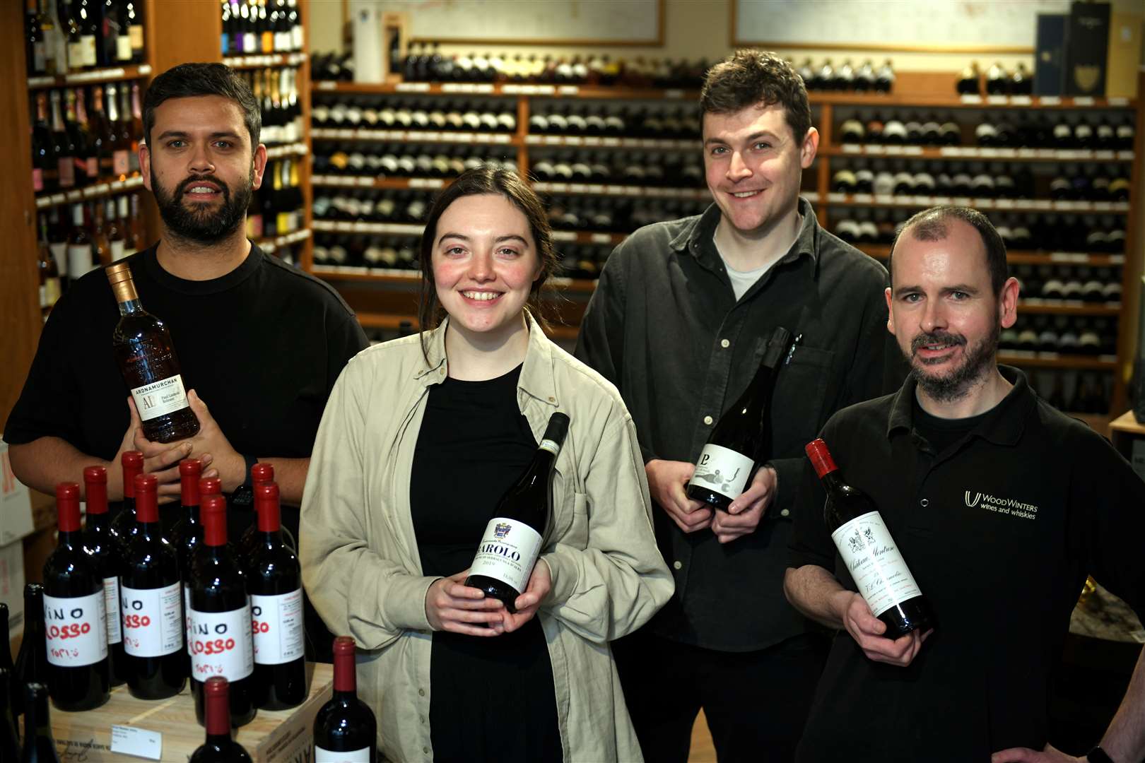 Neil Swanney, Area Manager, Tina Ross, Assistant Manager, Paddy Fuller, Whisky Advisor and Jamie Flanagan, Assistant Manager. Picture: James Mackenzie.