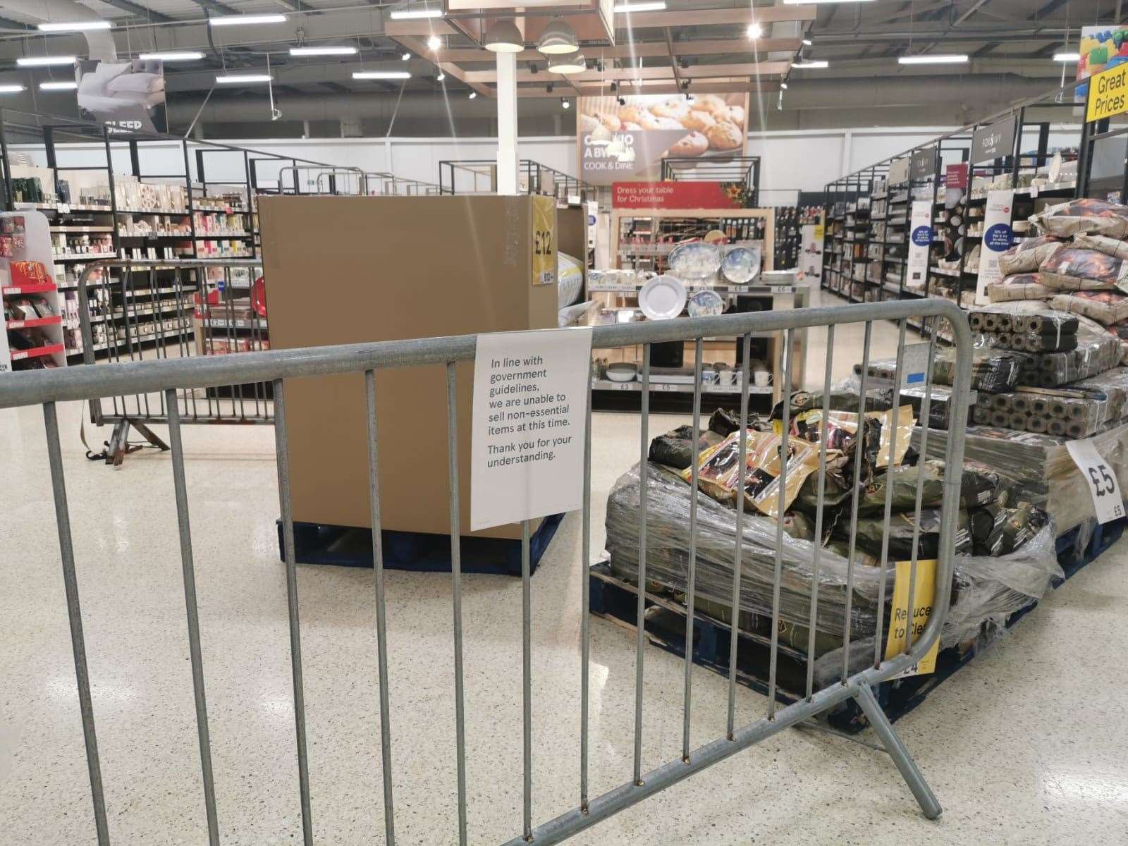 Areas of supermarkets have been cordoned off (Adam Hale/PA)