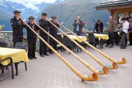 The hills are alive with the sound of music .... In this case, alpine horns.