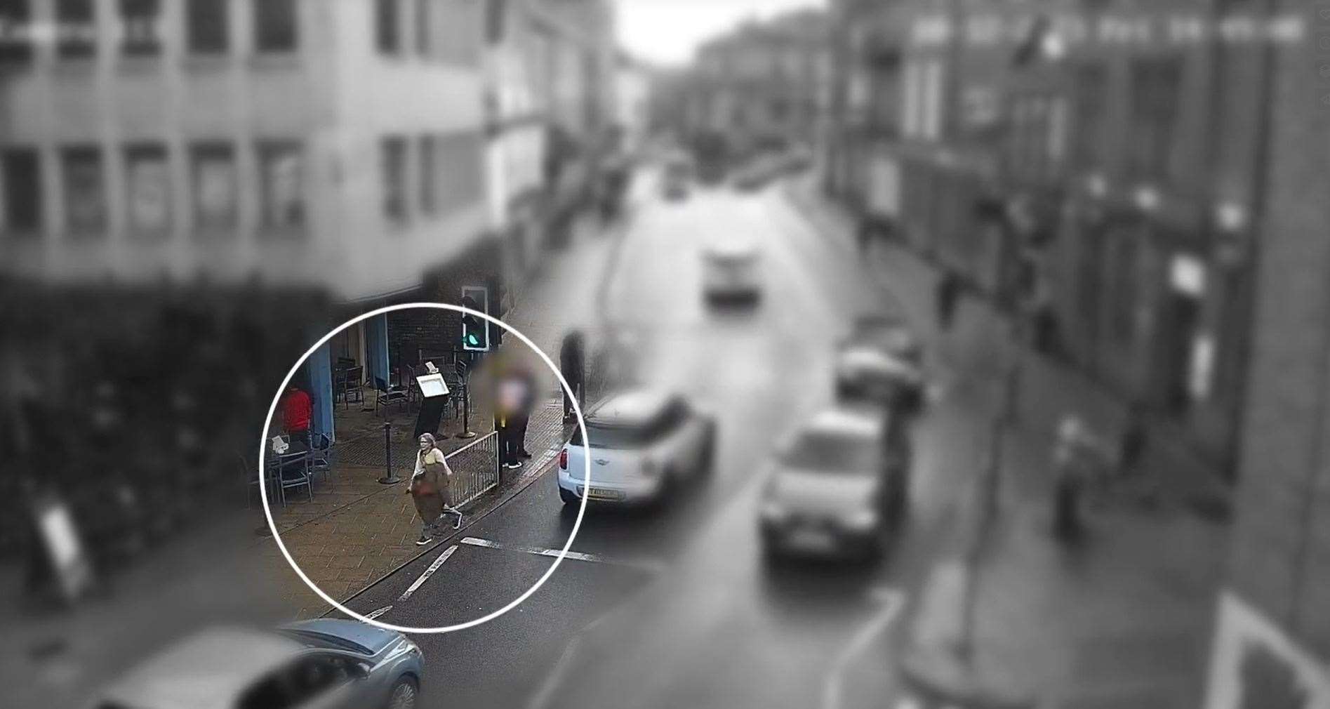 CCTV footage shows missing mother-of-three Gaynor Lord crossing from Queen Street into Tombland, Norwich, Norfolk at around 2.47pm on December 8 (Norfolk Police/PA)